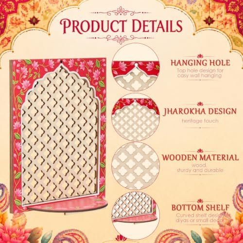 DoubleFill 30pcs Diwali Wooden Candle Holders for Wall Decor, Floral Lotus - Image 3