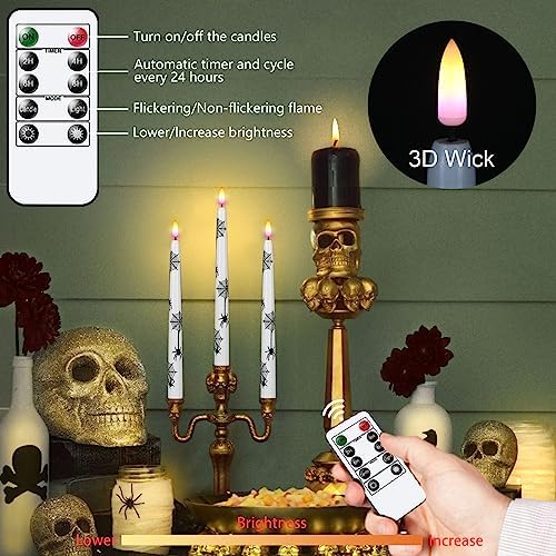 Wondise Halloween Flameless Taper Candles with Remote & Timer - Image 2