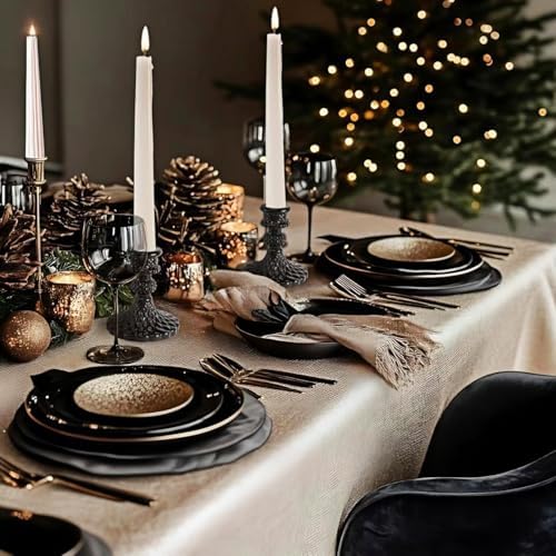 Black Glass Candlestick Holders, Taper Candle Holders, Set of 6 - Image 4