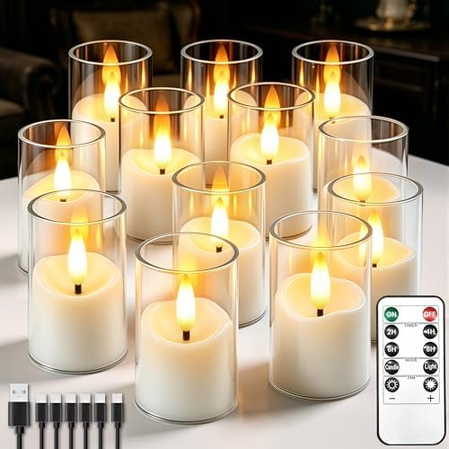 Rechargeable Flameless Candles with Timer Remote by CYVONUS