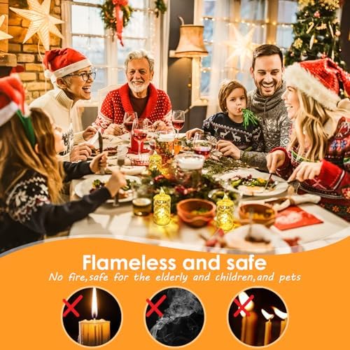 24pcs Flameless Candle Battery Operatted, Led Crystal Candle Lights, 100+Hours Fake Electeic Tealight Candles for Votive Valentines Anniversary Wedding Christmas Table Decorations - Image 3