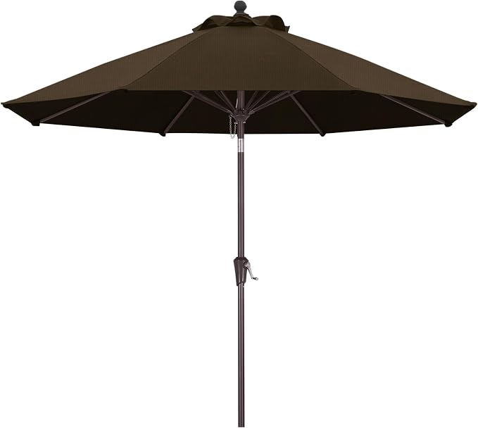 ABCCANOPY OLEFIN® 5-Year No Fading 9FT Patio Umbrella, Outdoor Table Umbrella with 8 Sturdy Ribs for Deck, Backyard, Yard (Light Coffee)