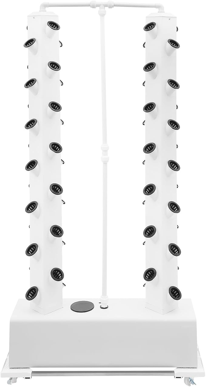 Hydroponic Growing Tower, 56-Plant Vertical Garden System with Pump | Designed for Beginners and Busy Professionals, the Automatic Top-down Watering System Runs on a Programmable Timer.