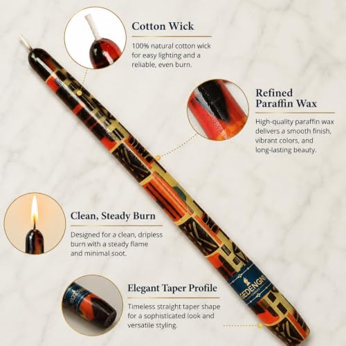 African Print Taper Candles 10in,4 Pack Unscented for Dinner Decor - Image 4