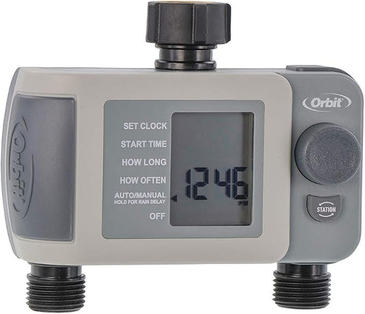 2-Outlet Programmable Hose Faucet Timer
