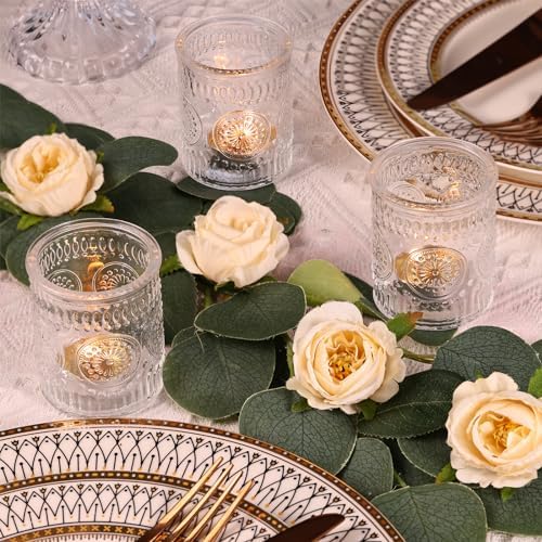 Lanttu 12 Pcs Clear Votive Candle Holder 2.1"x2.56" Tealight Candle Holder - Image 2