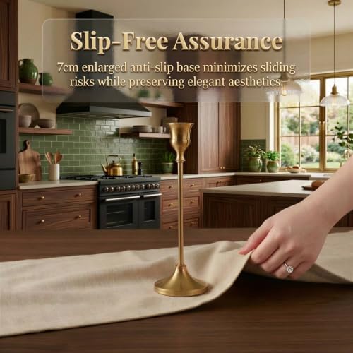 Brass Gold Taper Candle Holders Set of 24PCS, Vintage Metal Candlestick Holders with Anti-Slip Pads, Perfect for Table Centerpiece/Mantel/Party/Wedding/Christmas/Shabbat/Home Decor - Image 5