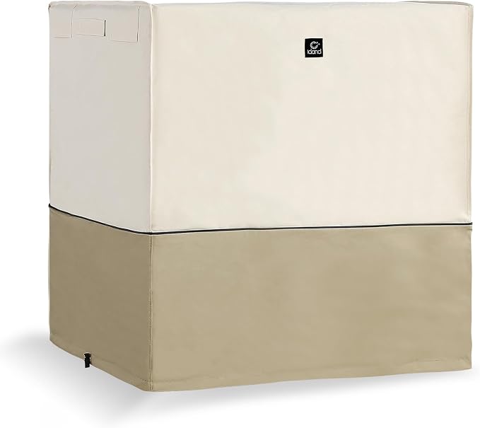 Air Conditioner Cover for Outside Units with Upgraded Waterproof Fabric, Durable 600D AC Cover for Outdoor Air Conditioner Protection, Fits up to 38W x 38D x 40H Inch Beige