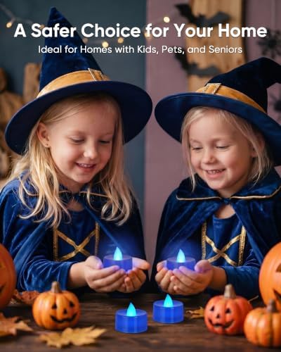 Homemory 24-Pack Navy Blue Flameless Battery Tealight Candles, 200+ Hours - Image 6