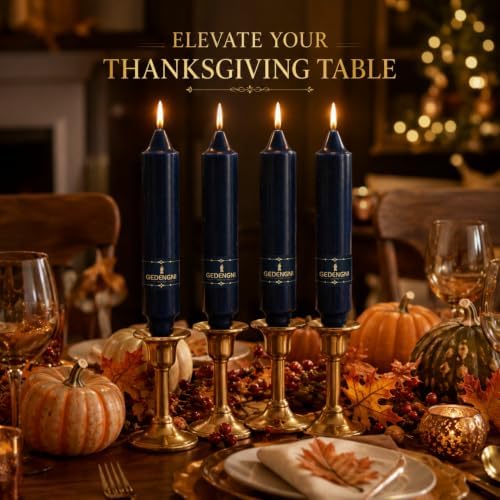 Navy Candlesticks Short Taper Candle,7inches Blue Candle Sticks Dripless Tapered Candles for Home Decor Weddings Festive Party Holiday - Image 6