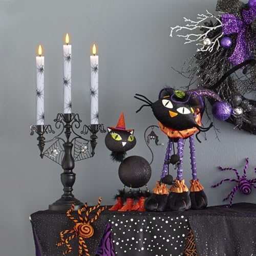 Cobweb Decal Flameless LED Taper Candles with Remote and Timer - Image 4