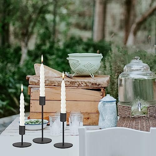 Set of 6 Black Candlestick Holders - Decorative for Home Decor, Wedding, Dining, Party, Anniversary - Image 4