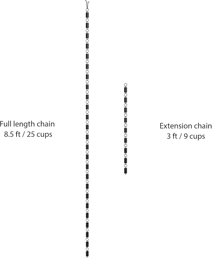 Rain Chains Direct - Channel Link Rain Chain Extension - 3 Feet - Durable Aluminum Black Powder Coating - Extends Channel Link Rain Chains for Gutters & Downspouts - Enhance Your Home's Curb Appeal