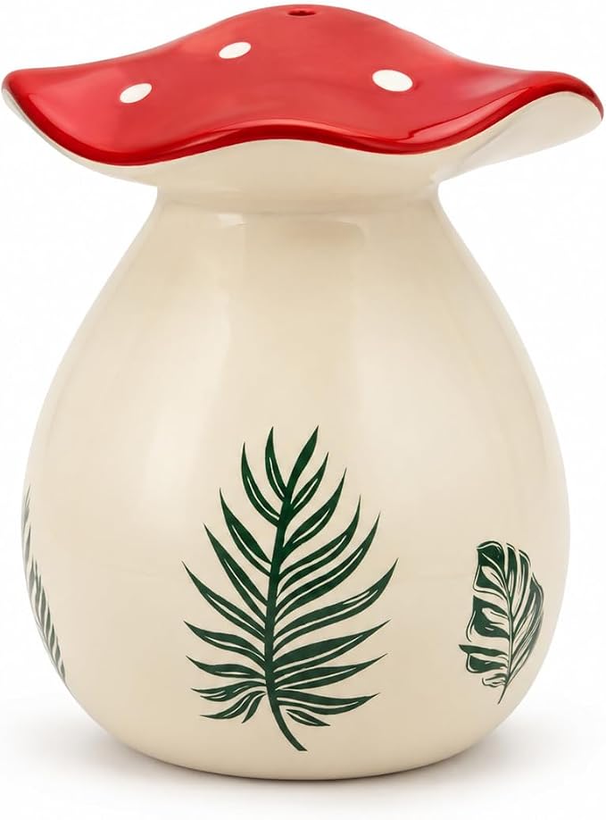 Cute Thumb Watering Can, Mushroom Decor Indoor/Outdoor, Handmade Ceramic Watering Bell, Cottagecore Decor Aesthetic Mushroom Merchandise, Plant House Warming Gifts