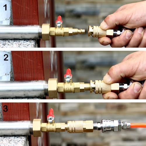 RV Winterize Blowout Adapter with 1/4" Quick Connect Plug and 3/4" Garden Water Hose Threading for Boat Camper Trailer Sprinkler Systems Irrigation Kit Fitting (With Valve 4PCS) - Image 4