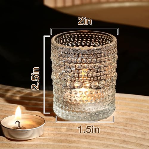 Glass Tea Light Candle Holders, 48 Pack,Clear,2 x 2.5 Inch - Image 2