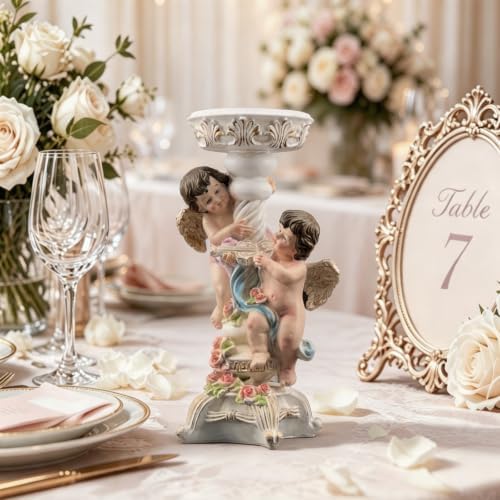 Angel Candle Holder Resin Figurine Colorful Elegant Table Decor Home Gifts - Image 4