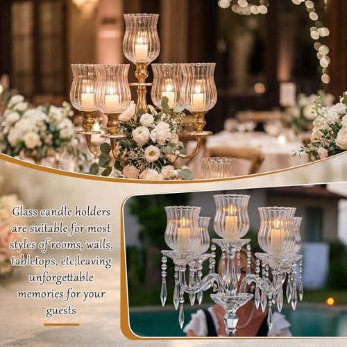 AceOrbit 6 Pack 3.94" Tall Candle Holder Glass Votive Holders with Peg Silicone Bases Glass Candle Cups for Tealights, LED Candles Religious Ceremonies for Weddings Home Church Holiday Decor (Vintage) - Image 5