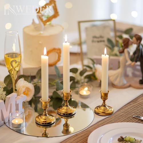 Gold Candlestick Holders Vintage: Taper Candle Holder Set of 2 - Image 4
