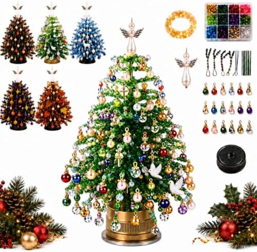 2027Upgraded DIY Beaded Christmas Tree Kit,Handmade Mini Desk Xmas Bead Art by Unknown