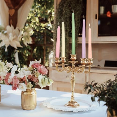 6Pcs Pastel Taper Candles,10 Inch Pastel Candle Sticks, Dripless Unscented Colored Candlesticks,Colorful Candle Set for Birthday,Wedding,Garden Party Decor,Home Dining Table,Elegant French - Image 4