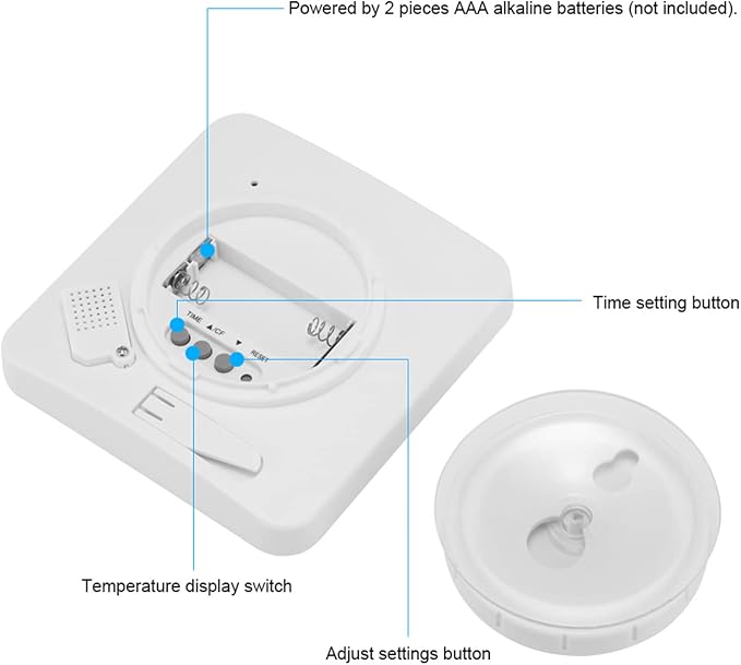 Digital Bathroom Shower Wall Clock Timer, LCD Digital Wall Clock with Suction Waterproof Temperature Humidity Gauge, Touch Screen Timer, Large Countdown Visual Timer Hanging Wall Clock