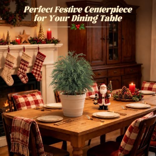 2PCS Arborvitae Cedar Topiary Trees with Spike, Christmas Decor - Image 6