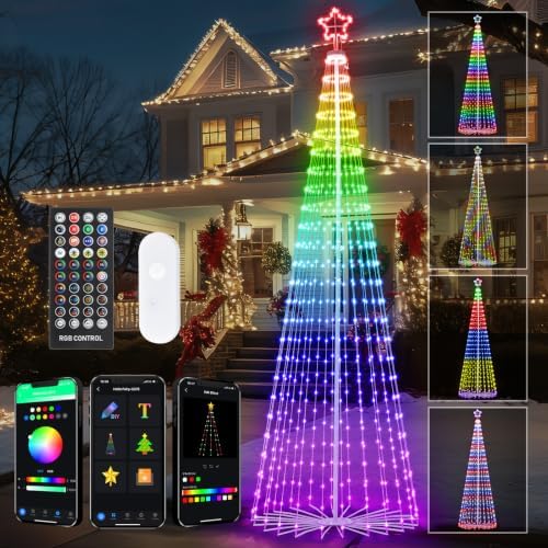FANCILLUMA 13 FT 640 LED Outdoor Smart Christmas Cone Tree Lights by FANCILLUMA