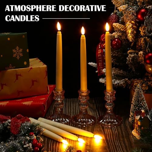 Baquler 100 Pcs Flameless Taper Candles LED Taper Candles Flickering Bulk - Image 4