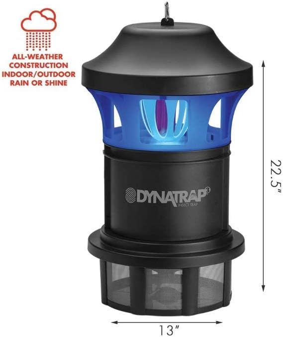 DynaTrap DT1775 1 Acre Mosquito & Flying Insect Trap – Kills Mosquitoes, Flies, Wasps, Gnats, & Other Flying Insects - Bug Zapper Alternative - Black