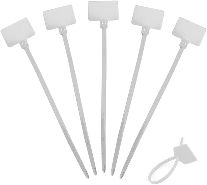 Write on Tags Wire Zip Ties Cable Mark Tags Nylon Power Marking Label (500Pcs)