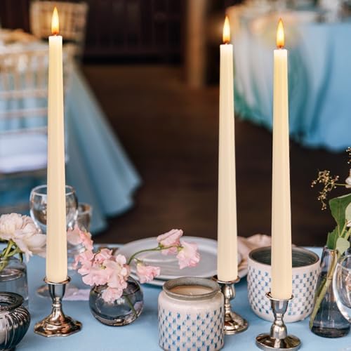 Hausware 36 Pack Taper Candles, 8 Hour Burn Time,Unscented Dripless and Smokeless, 10 inch Elegant Premium Quality Dinner Candle for Home Décor, Restaurant, Wedding, Party Candlesticks (Ivory) - Image 5
