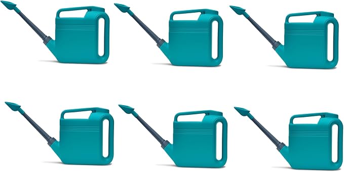 6-Pack 2 Gallon Watering Can, Garden Watering Can Outdoor, Large Plant Watering Can with Long Spout, Non-Slip Handle, Leak-Proof Plastic Watering Can