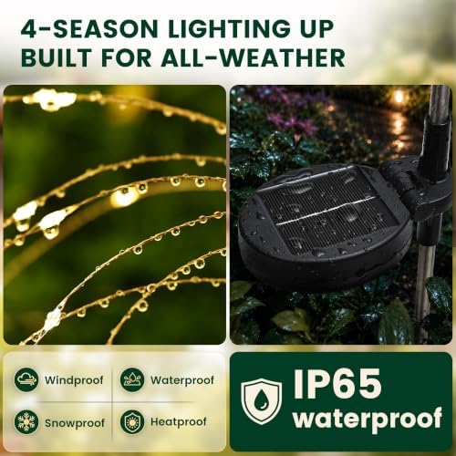 SOLPEX Solar Garden Lights Outdoor, 6 Pack Firework Lights, Warm White - Image 7