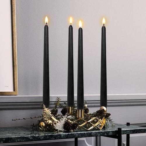 Candlesticks Long Taper Candle,Unscented 10 Inches Black Candle Sticks Smokeless Tapered Candles for Home Décor Holiday Gifts - Image 3