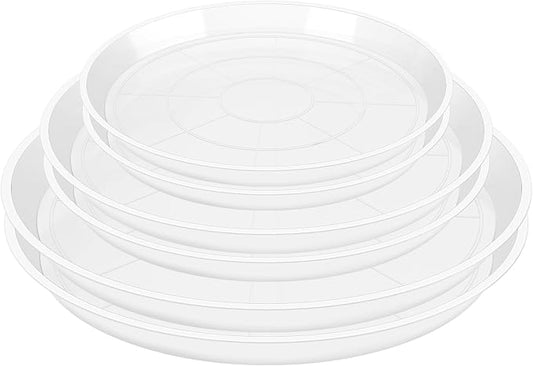 OUPSAUI 6 8 10 Inch Plant Saucer Pot Tray, 6 Pack Clear Plant Saucers for Indoors and Outdoors, Large Plastic Dish Suacer Water Drip Tray for Potted Plants Flowers (6 8 10 Inches)