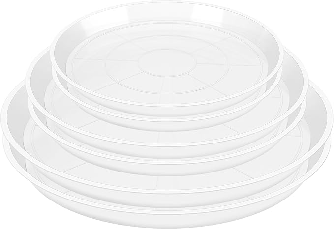 OUPSAUI 8 10 12 Inch Plant Saucer Pot Tray, 6 Pack Clear Plant Saucers for Indoors and Outdoors, Large Plastic Dish Suacer Water Drip Tray for Potted Plants Flowers (8 10 12 Inches)