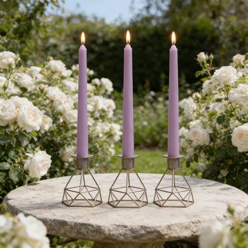 12-Pack Dusty Purple Taper Candles, 10 Inch Unscented Dripless Candlesticks, Long-Lasting Burn Time of 7-8 Hours, Perfect for Home Décor, Weddings, and Events - Image 2