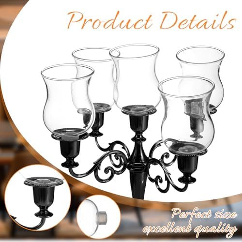 VIHOSE Bulk Set of 6 Clear 2.75" Peg Votive Holders with Rubber Gasket Glass Wholesale Candelabra Hurricane Glass Shades Votive Candleholder Cups for Modern Contemporary Home Decor - Image 3
