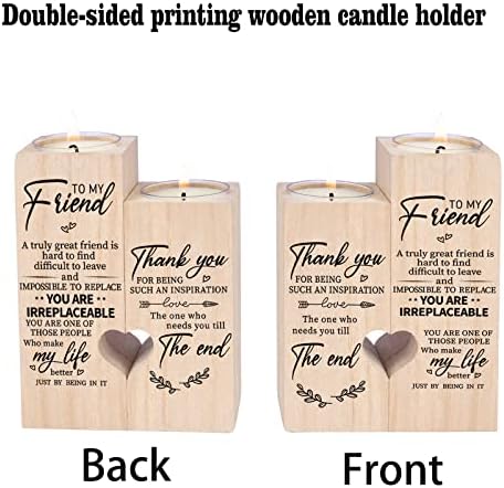 Best Friend Birthday Gifts for Women, Double-Sided Printing Candle Holders - Image 5