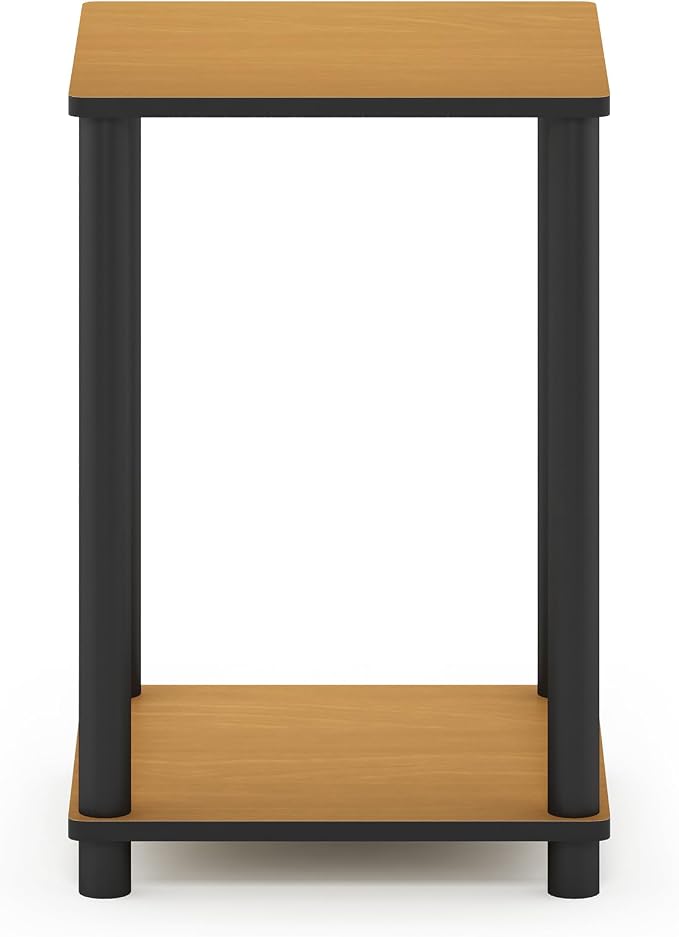 Furinno Turn-N-Tube End Table, 1-Pack, Light Cherry/Black