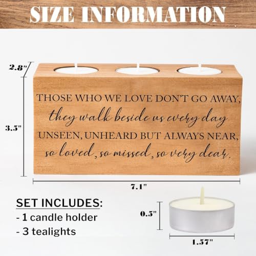 Sympathy Bereavement Gift for Loss of Loved One - Memorial Candle Holders - Handcrafted Wooden Keepsake with Poem - Condolence for Loss of Mother, Father (WE Love) - Image 4