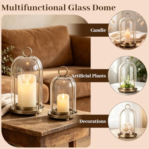 Glass Hurricane Candle Holder Decorative Gold Candle Lantern - Image 4