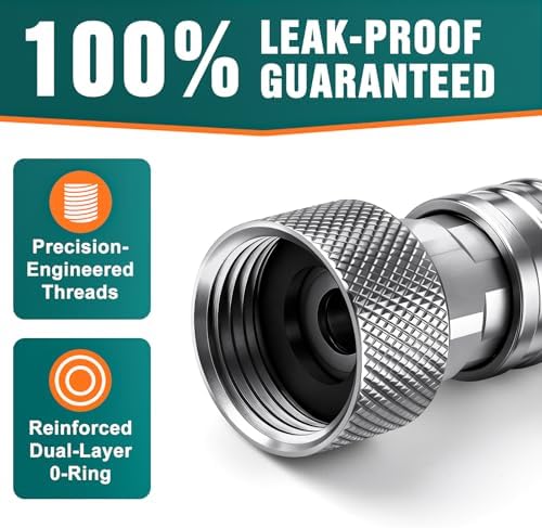 Garden Hose to Pressure Washer Adapter, 3/4" GHT to 1/4" Quick Connect Kit - 5 Nozzles (0°-40°), Diamond-Knurled Grip, Leak-Proof O-Ring for Car Wash, Patio & Outdoor - Image 3