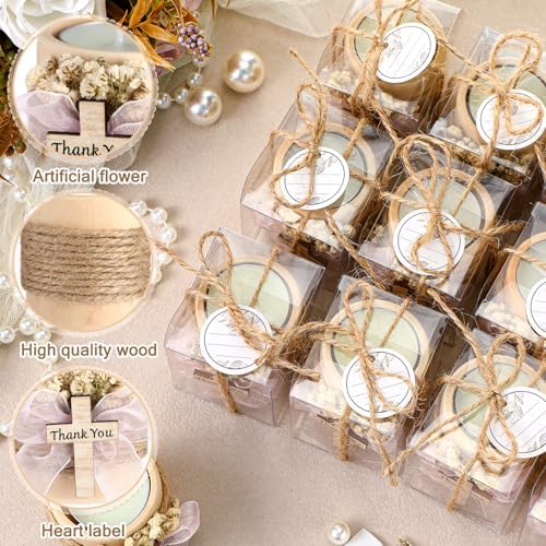 MTLEE 16 Pack Wooden Tealight Candle Holder Kit Guest Gifts, Cute - Image 3