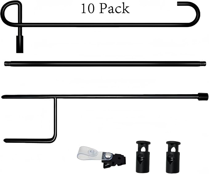 Garden Flag Pole Stand Holder,Akeydeco 10 Pack Garden Flags for Outside with Flag Stopper and Clip Waterproof Powder-Coated Paint for Flag Pole Holder for Outside House,Yard Flags for Outside