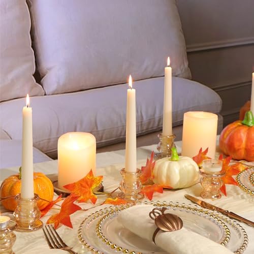 NITIME 12pcs Gold Candlestick Holders- Taper Candle Holders for Table Centerpiece- Glass Candle Holder for Wedding, Dinner Table, Party and Festival Decoration - Image 3
