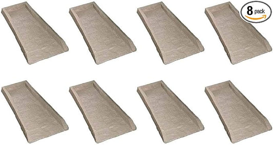 Suncast 8 Pack Easy Assembly Outdoor Decorative Poly Composite Rain Gutter Downspout Splash Block Effective in Any Type of Weather, Stone Light Taupe
