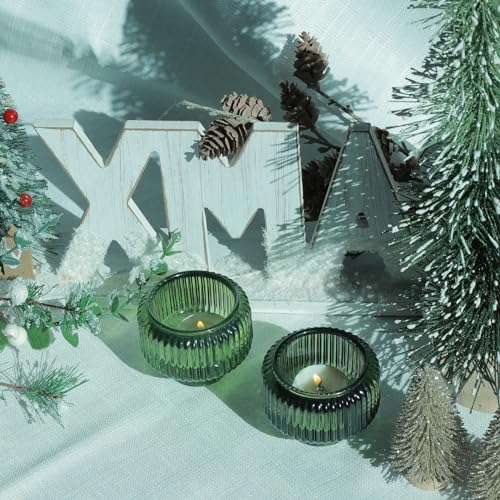 Woho Green Candlestick Holders Set of 4, Taper Candle Holders for Christmas - Image 2