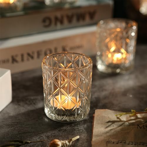 24 Pack Votive Candle Holders, 2x2.5inch Glass Clear Tealight Candle Holder - Image 6